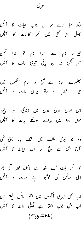 rakh diyaa tire sar par jab hayaat kaa aaNchal.gif
